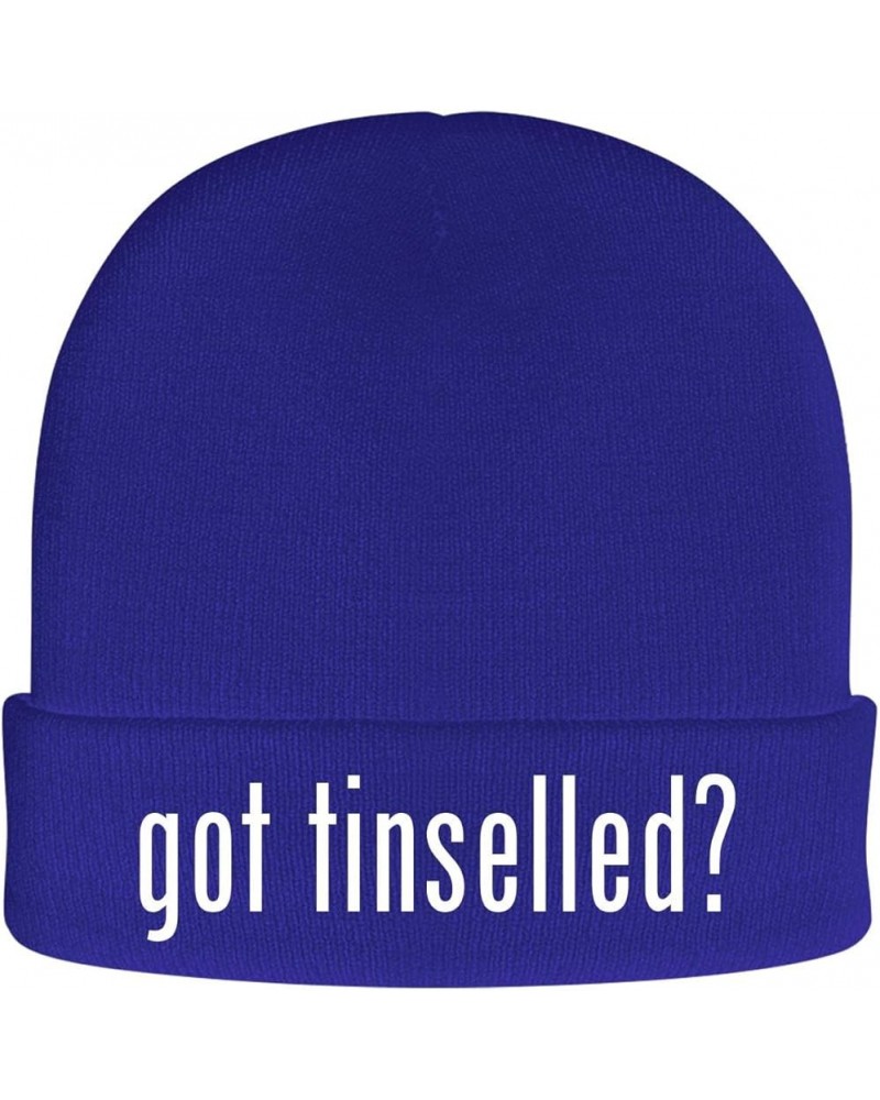 got Tinselled? - Soft Adult Beanie Cap Blue $16.85 Skullies & Beanies