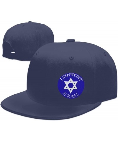 I Support Israel Hats for Men Black Hat Flat Bill Mens Dad Hats Classic Baseball Cap Navy Blue $8.58 Baseball Caps