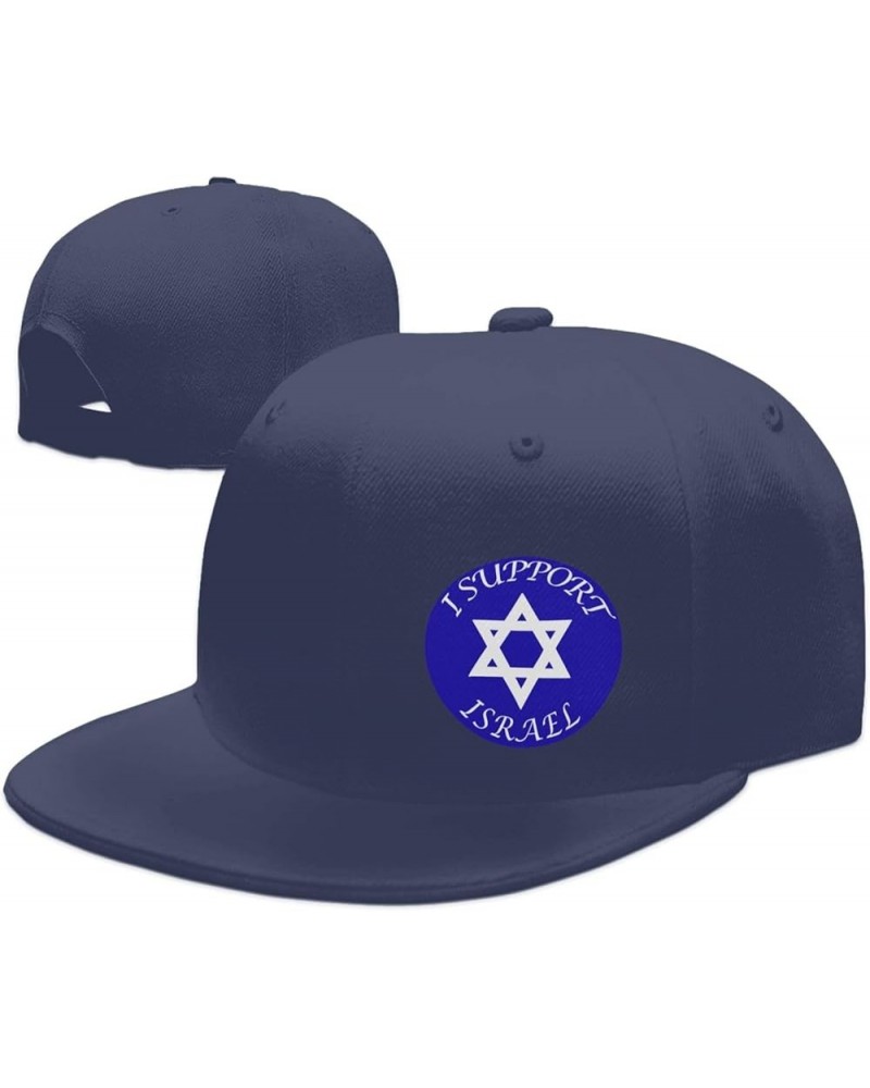 I Support Israel Hats for Men Black Hat Flat Bill Mens Dad Hats Classic Baseball Cap Navy Blue $8.58 Baseball Caps