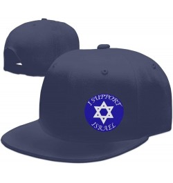 I Support Israel Hats for Men Black Hat Flat Bill Mens Dad Hats Classic Baseball Cap Navy Blue $8.58 Baseball Caps