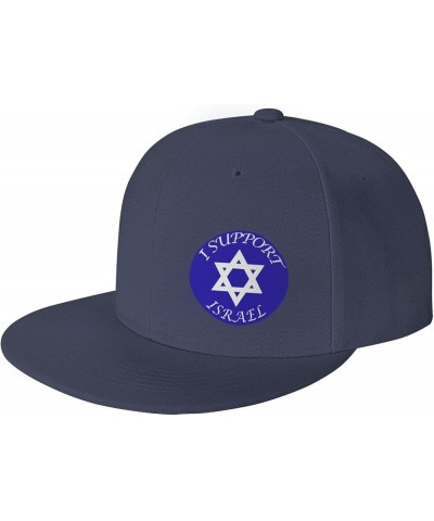 I Support Israel Hats for Men Black Hat Flat Bill Mens Dad Hats Classic Baseball Cap Navy Blue $8.58 Baseball Caps