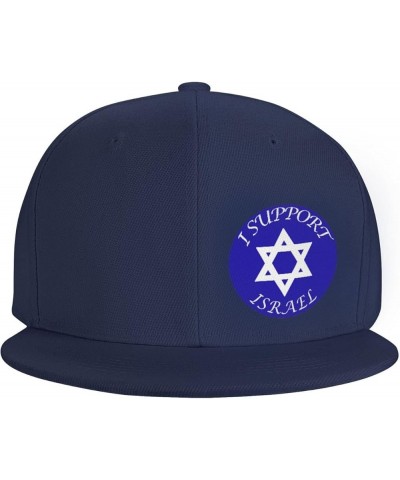 I Support Israel Hats for Men Black Hat Flat Bill Mens Dad Hats Classic Baseball Cap Navy Blue $8.58 Baseball Caps