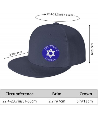 I Support Israel Hats for Men Black Hat Flat Bill Mens Dad Hats Classic Baseball Cap Navy Blue $8.58 Baseball Caps