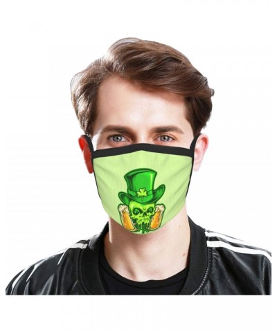 St. Patrick's Skull with Two Beer Glasses Face Mask 2 Pcs Face Cover Reusable Washable Breathable for Men Women Balaclavas Ba...