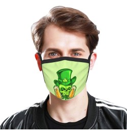 St. Patrick's Skull with Two Beer Glasses Face Mask 2 Pcs Face Cover Reusable Washable Breathable for Men Women Balaclavas Ba...