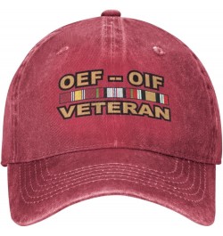 Operations Enduring Freedom (OEF) and Iraqi Freedom (OIF) Veteran Baseball Cowboy Hat Adjustable Trucker Hat Red $9.74 Baseba...