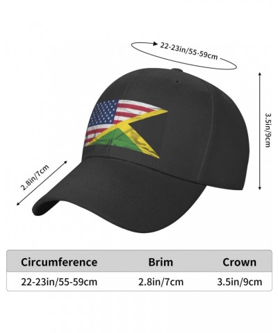 American Flag and Jamaican Flag Half Hat Unisex Dad Truck Casual Hat Baseball Cap Black $12.64 Baseball Caps