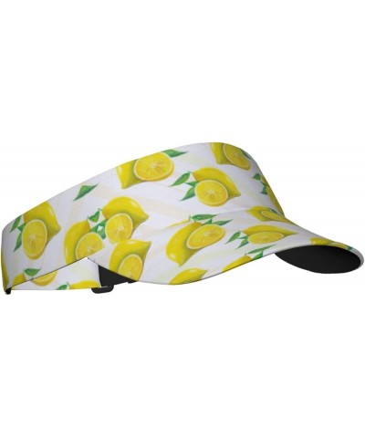 Black and White Plaid Sun Visor Hats,Open Top Hat for Women and Men,Tennis Sun Cap Golf Sun Cap,Fishing-Hats Yellow Lemon $16...