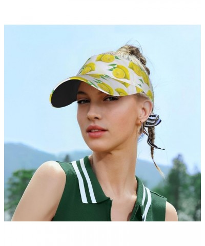 Black and White Plaid Sun Visor Hats,Open Top Hat for Women and Men,Tennis Sun Cap Golf Sun Cap,Fishing-Hats Yellow Lemon $16...