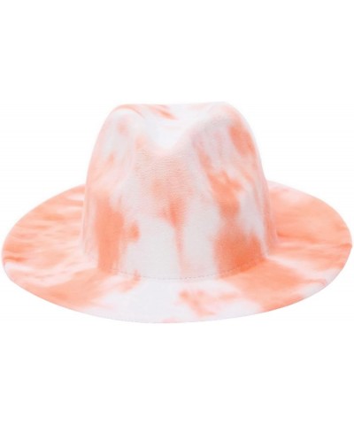 Women Fedoras Hats Tie Dye Big Brim Panama Hats for Men Outdoor Print Trilby Felt Hat Cowboy Cowgirl Sombreros 6 $15.91 Fedoras