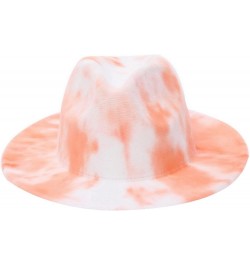 Women Fedoras Hats Tie Dye Big Brim Panama Hats for Men Outdoor Print Trilby Felt Hat Cowboy Cowgirl Sombreros 6 $15.91 Fedoras