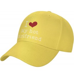 Hat Heart I Love My Hot Girlfriend Baseball Cap Men Women Cowboy hat Trucker Hat Golf Dad Cap Fishing hat Yellow $11.02 Baseb...