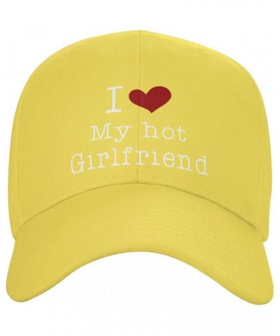 Hat Heart I Love My Hot Girlfriend Baseball Cap Men Women Cowboy hat Trucker Hat Golf Dad Cap Fishing hat Yellow $11.02 Baseb...