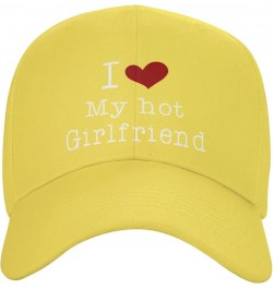 Hat Heart I Love My Hot Girlfriend Baseball Cap Men Women Cowboy hat Trucker Hat Golf Dad Cap Fishing hat Yellow $11.02 Baseb...