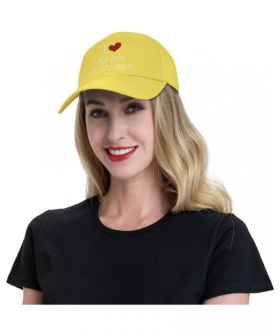 Hat Heart I Love My Hot Girlfriend Baseball Cap Men Women Cowboy hat Trucker Hat Golf Dad Cap Fishing hat Yellow $11.02 Baseb...