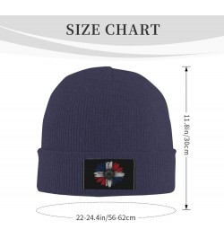 Vintage Sunflower Dominican Republic Flag Unisex Winter Knit Hat Black Navy Blue $12.68 Skullies & Beanies