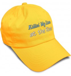 Soft Baseball Cap Killin My Liver at The River Cotton Dad Hats for Men & Women Golden Yellow $12.00 Baseball Caps