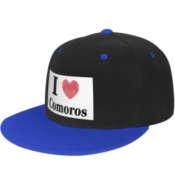 I Love Comoros Baseball Cap for Men Women Snapback Hat Adjustable Flat Bill Hats Blue $11.62 Baseball Caps