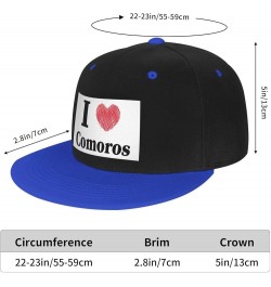 I Love Comoros Baseball Cap for Men Women Snapback Hat Adjustable Flat Bill Hats Blue $11.62 Baseball Caps