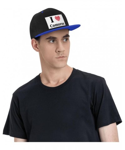 I Love Comoros Baseball Cap for Men Women Snapback Hat Adjustable Flat Bill Hats Blue $11.62 Baseball Caps