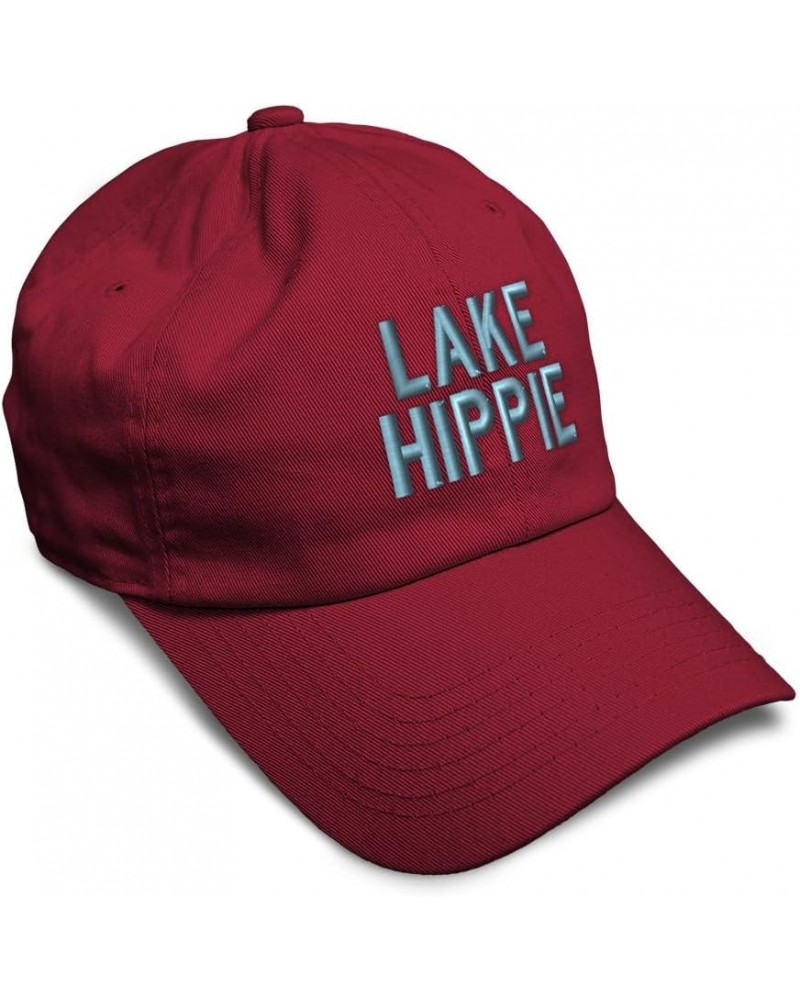 Soft Baseball Cap Lake Hippie Cotton Dad Hats for Men & Women Burgundy $16.81 Baseball Caps