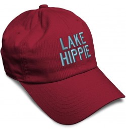 Soft Baseball Cap Lake Hippie Cotton Dad Hats for Men & Women Burgundy $16.81 Baseball Caps