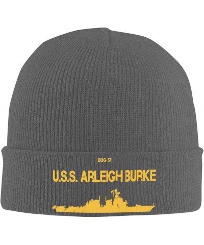 DDG 51 USS Arleigh Burke Unisex Beanie Cap Winter Skull Cap Knitted Hat Slouchy Knit Hat Knitted Pullover Cap Deep Heather $1...