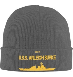 DDG 51 USS Arleigh Burke Unisex Beanie Cap Winter Skull Cap Knitted Hat Slouchy Knit Hat Knitted Pullover Cap Deep Heather $1...