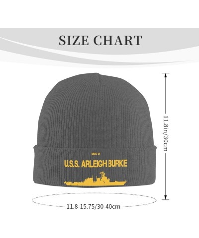 DDG 51 USS Arleigh Burke Unisex Beanie Cap Winter Skull Cap Knitted Hat Slouchy Knit Hat Knitted Pullover Cap Deep Heather $1...