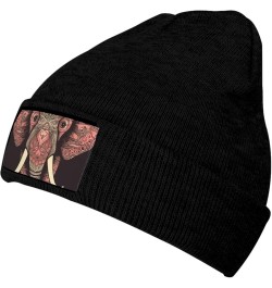 Beanie for Men Women Heart Shaped Elephant Warm Winter Knit Cuffed Beanie Soft Warm Ski Hats Unisex Black $11.41 Skullies & B...