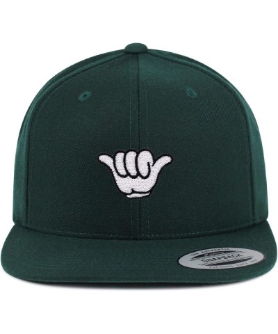 Shaka Cartoon Embroidered Yupoong Flat Bill 6 Panel Snapback Hat Surfing San Diego Green $17.09 Baseball Caps