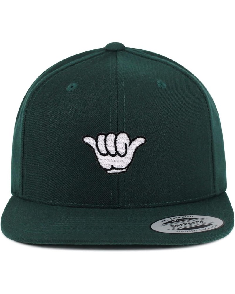 Shaka Cartoon Embroidered Yupoong Flat Bill 6 Panel Snapback Hat Surfing San Diego Green $17.09 Baseball Caps