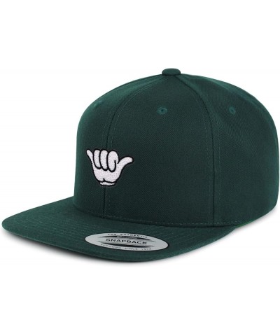 Shaka Cartoon Embroidered Yupoong Flat Bill 6 Panel Snapback Hat Surfing San Diego Green $17.09 Baseball Caps