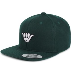 Shaka Cartoon Embroidered Yupoong Flat Bill 6 Panel Snapback Hat Surfing San Diego Green $17.09 Baseball Caps