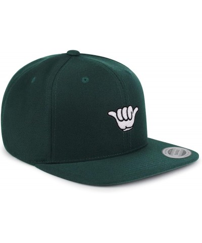 Shaka Cartoon Embroidered Yupoong Flat Bill 6 Panel Snapback Hat Surfing San Diego Green $17.09 Baseball Caps