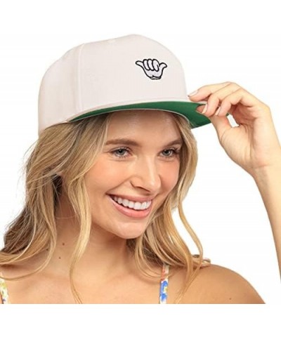 Shaka Cartoon Embroidered Yupoong Flat Bill 6 Panel Snapback Hat Surfing San Diego Green $17.09 Baseball Caps