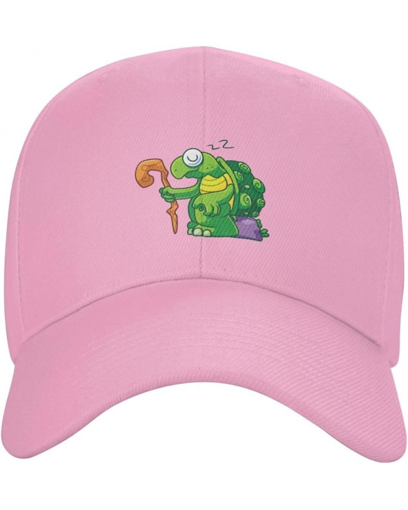 The Old Turtle is Sleeping Baseball Cap for Men Women Hat Adjustable Truck Driver Baseball Caps Dad Hats Pink $9.61 Baseball ...