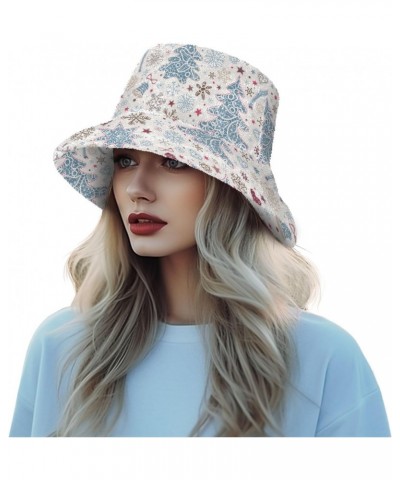 Christmas Deer Fuzzy Bucket Hat for Women Bucket Hats Plush Fluffy Bucket Hat for Women Fashionable $12.23 Bucket Hats