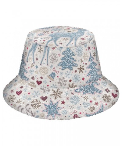 Christmas Deer Fuzzy Bucket Hat for Women Bucket Hats Plush Fluffy Bucket Hat for Women Fashionable $12.23 Bucket Hats