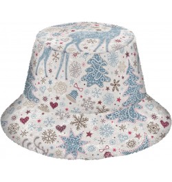 Christmas Deer Fuzzy Bucket Hat for Women Bucket Hats Plush Fluffy Bucket Hat for Women Fashionable $12.23 Bucket Hats