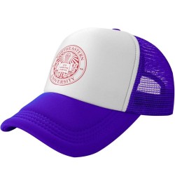 Northeastern University Trucker Hats for Both Men and Women - Mesh Baseball Snapback Hats Purple $21.04 Baseball Caps