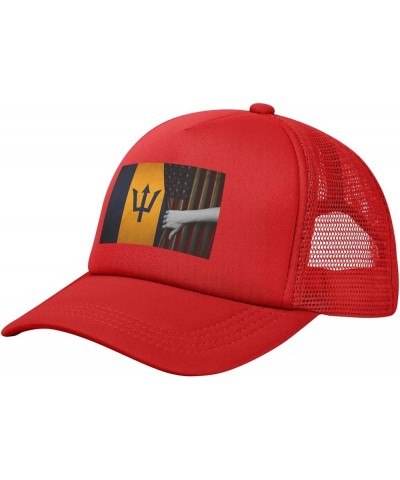 Trucker Hat Mesh Baseball Cap Adjustable Dad Hat Unisex Red $8.77 Baseball Caps