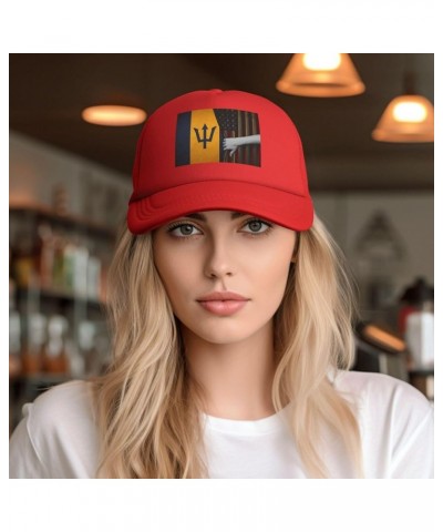 Trucker Hat Mesh Baseball Cap Adjustable Dad Hat Unisex Red $8.77 Baseball Caps