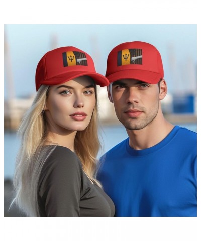 Trucker Hat Mesh Baseball Cap Adjustable Dad Hat Unisex Red $8.77 Baseball Caps