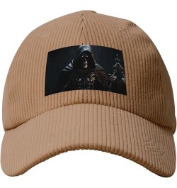 Beige Fashion Baseball Cap Hat Men Women Corduroy Grim-Reaper Pattern Khaki $11.60 Baseball Caps