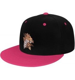 Handsome Leopard Head Snapback Hat for Men Women Baseball Cap Trucker Flat Bill Hats Dad Caps Pink $9.70 Baseball Caps