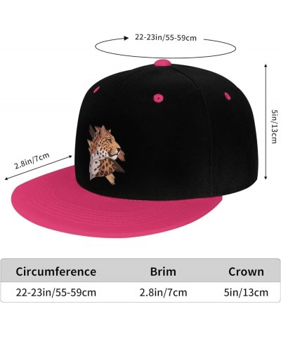 Handsome Leopard Head Snapback Hat for Men Women Baseball Cap Trucker Flat Bill Hats Dad Caps Pink $9.70 Baseball Caps