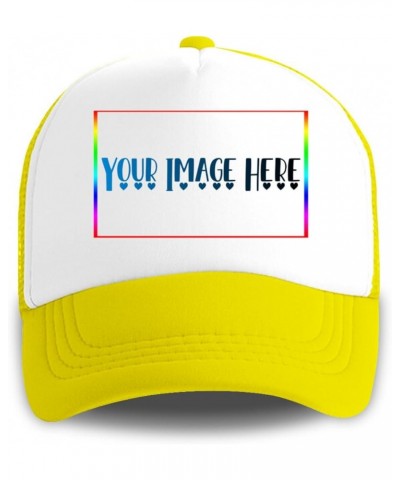 Personalized Sun Hat Your Image Here Curved Mesh Hat Yellow 0 $11.49 Visors