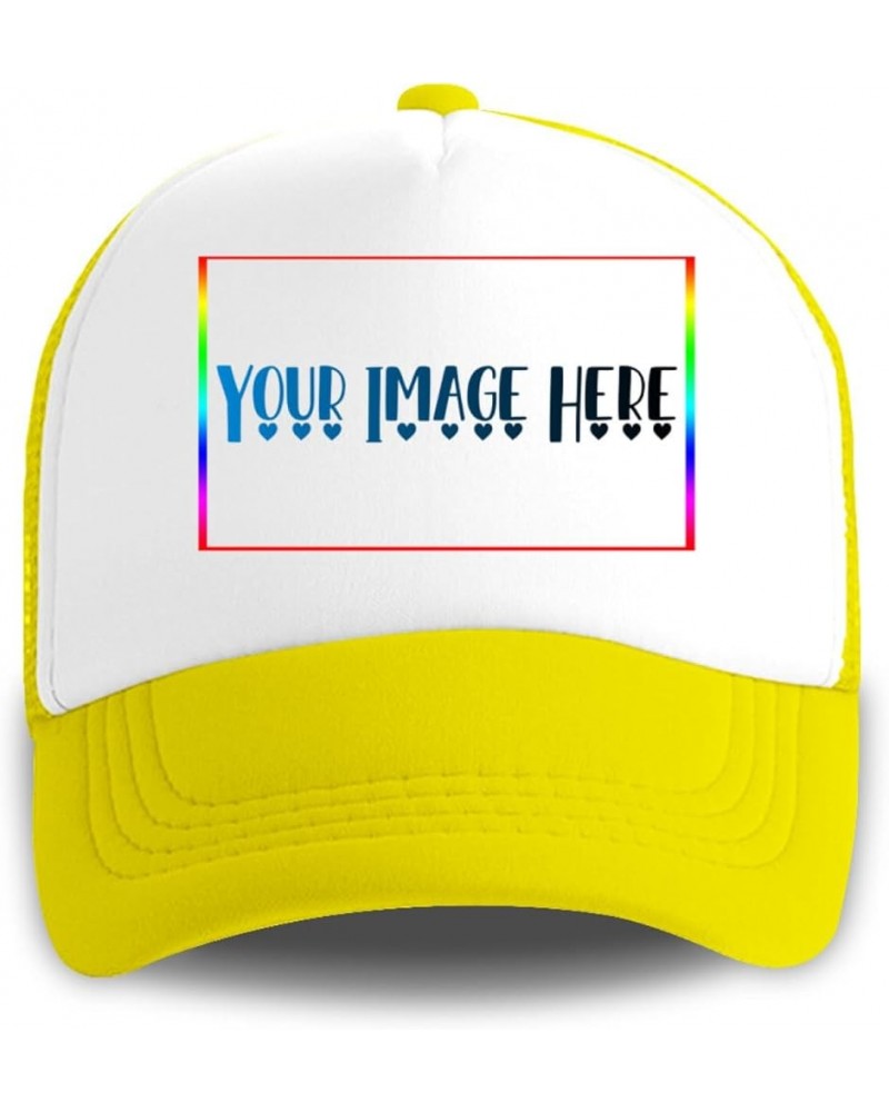 Personalized Sun Hat Your Image Here Curved Mesh Hat Yellow 0 $11.49 Visors