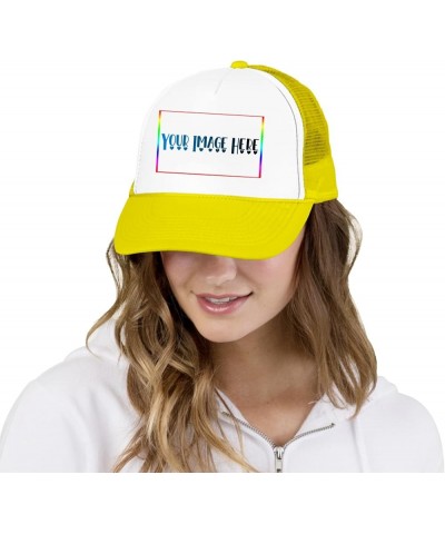 Personalized Sun Hat Your Image Here Curved Mesh Hat Yellow 0 $11.49 Visors